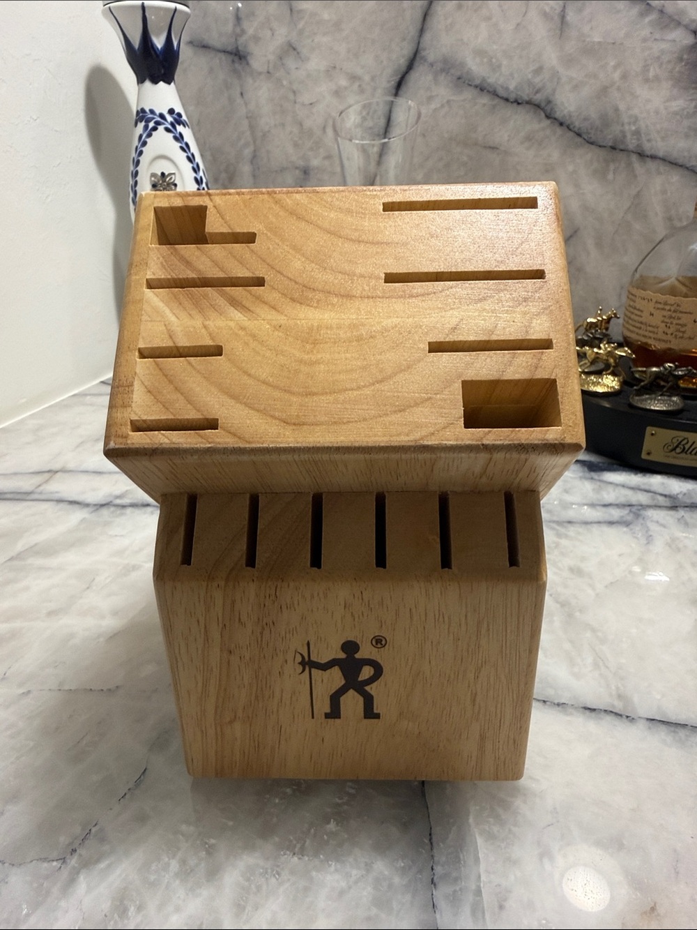 Henckels Wood Knife Block with Branded Logo - Natural Light Wood